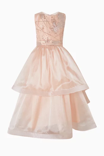 Embellished Ruffle Dress in Tulle