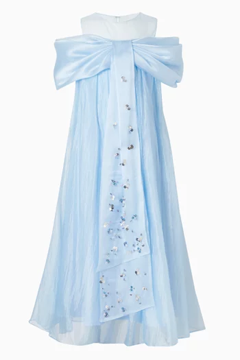 Off-shoulder Bow Tulle Dress
