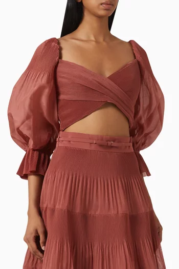 Pleated Cropped Bodice Top