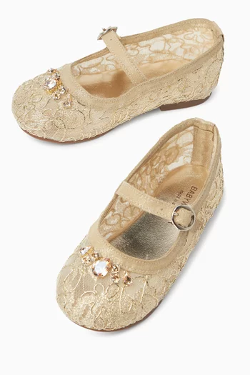 Swarovski-crystal Ballerina Flats in Mesh Lace