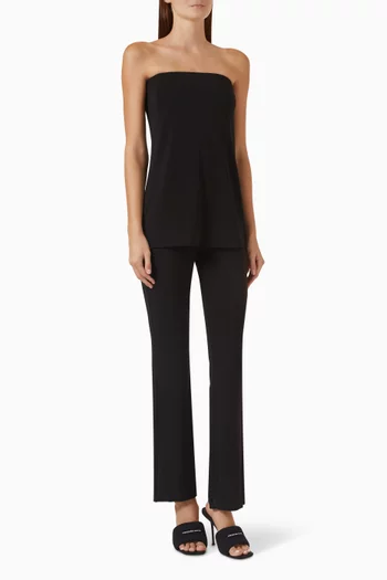 Strapless Corset Jumpsuit in Stretch-viscose