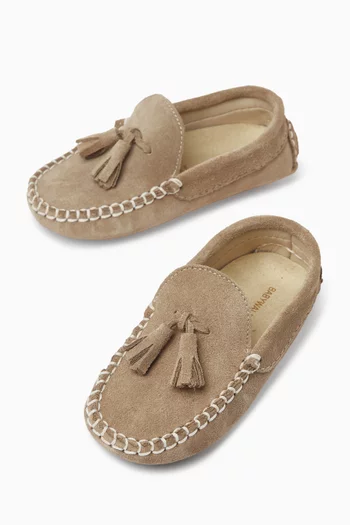 Tasseled Loafers in Suede
