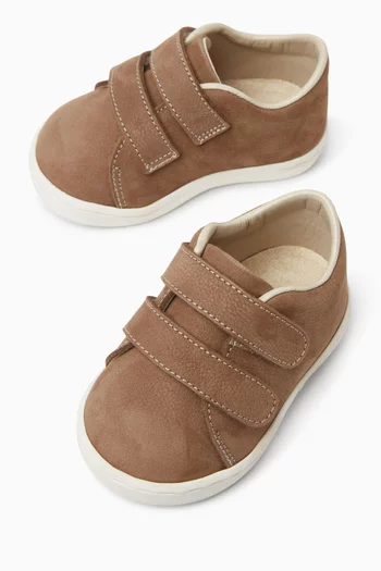 Double-strap Sneakers in Nubuck Leather