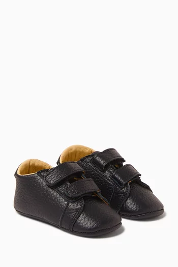 Double Velcro Strap Sneakers in Leather