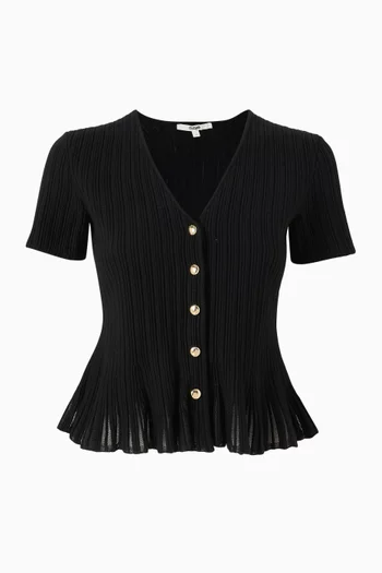 Morga Peplum Cardigan in Viscose Blend