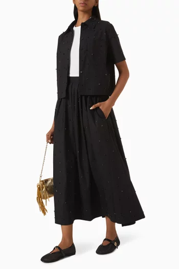 Bead-embellished Shirt in Organic Cotton