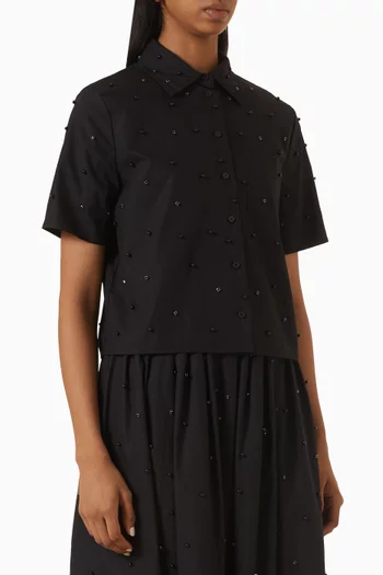 Bead-embellished Shirt in Organic Cotton