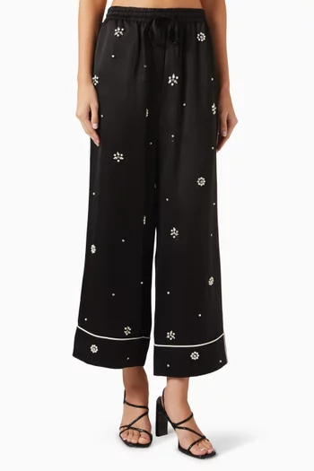 Rissea Embellished Wide-leg Pants