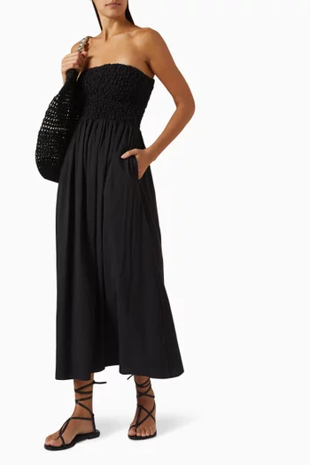 Orla Strapless Midi Dress in Cotton