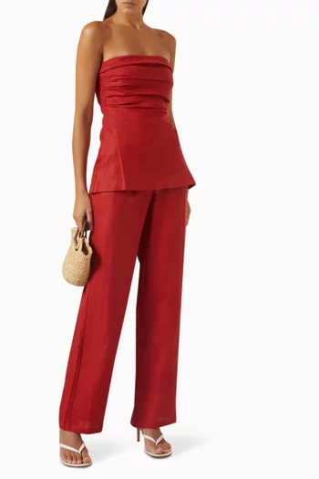 Salina Strapless Top in Linen
