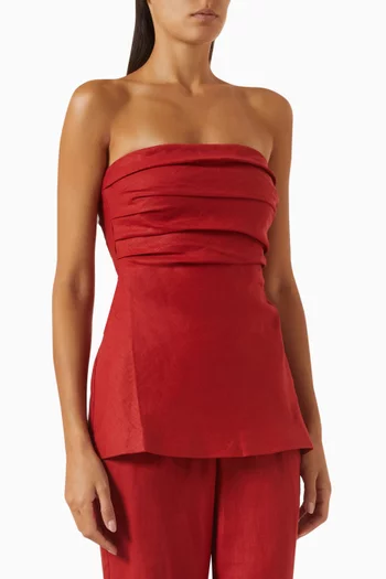 Salina Strapless Top in Linen