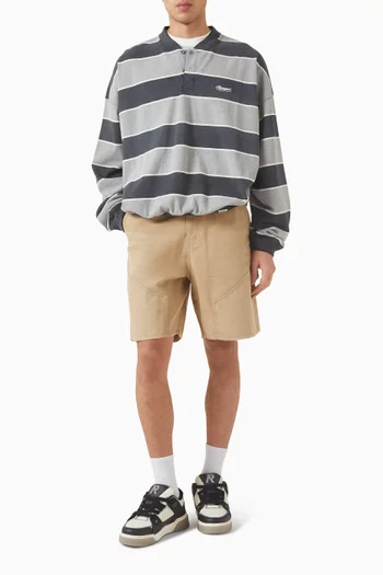 California Striped Henley Sweater in Cotton-knit