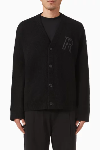 Jacquard Logo Cardigan in Knit