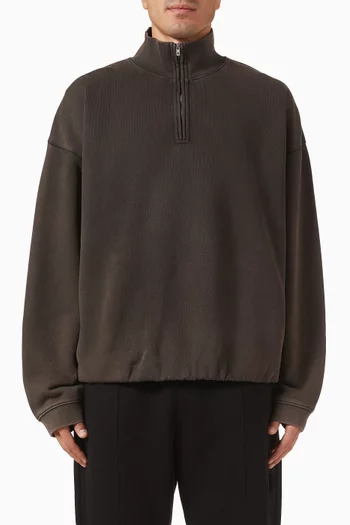 Initial Funnel-neck Quarter Zip Sweatshirt
