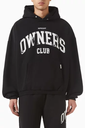 كنزة بغطاء رأس وشعار Owners Club‏ قطن