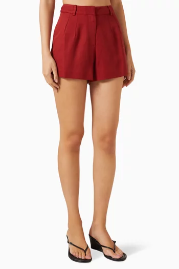 Gino High-waist Shorts in Tencel-linen