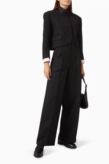 Striped Wide-leg Pants