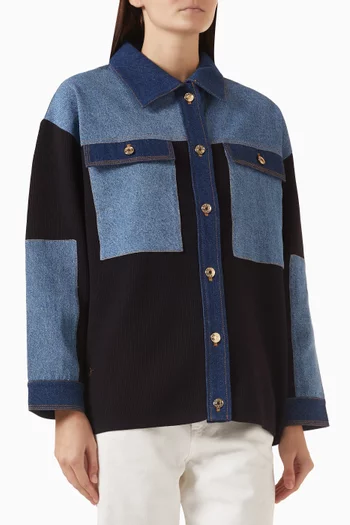Celia Oversized Cardigan in Denim Mix