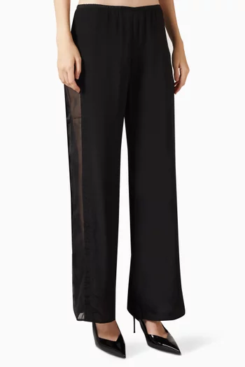 Xada Contrast Wide-leg Pants in Silk-blend