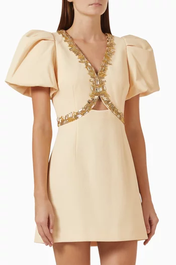 Alexandrite Crystal-embellished Mini Dress