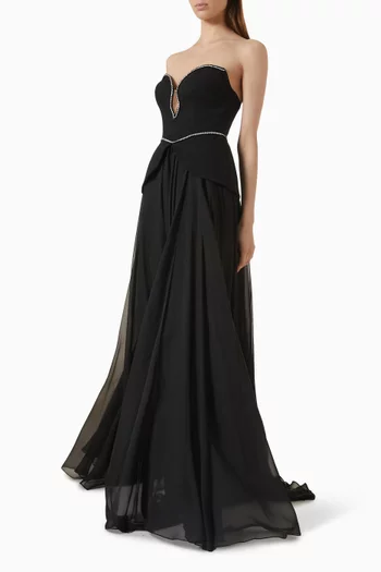 Narcisse Gown in Crepe & Chiffon