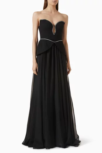 Narcisse Gown in Crepe & Chiffon