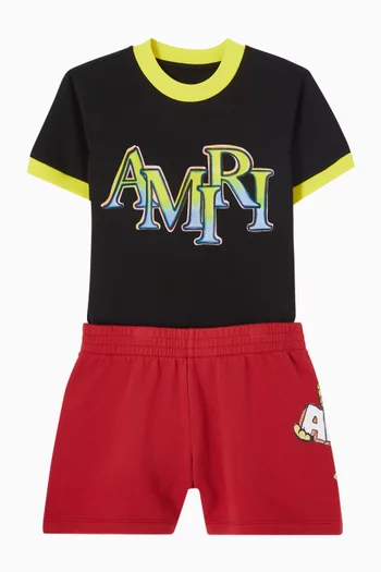 Staggered Ringer Graphic T-shirt in Cotton