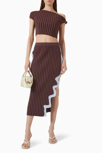 Riley Pleated Cropped Top in Knit