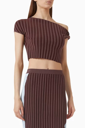 Riley Pleated Cropped Top in Knit