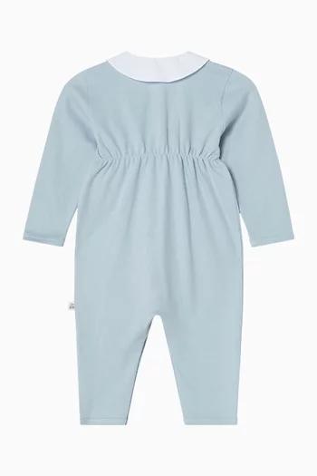 Anton Embroidered Sleepsuit in Organic Cotton