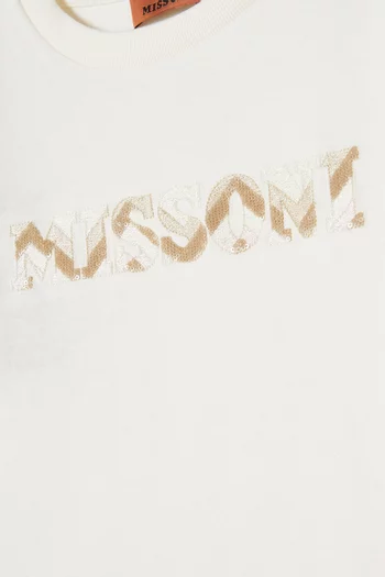 Zigzag Logo Print T-shirt in Cotton