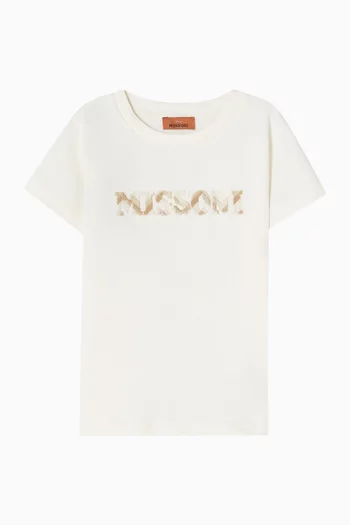 Zigzag Logo Print T-shirt in Cotton