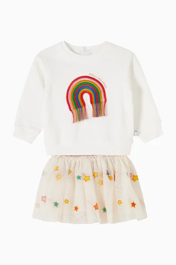 تنورة مزينة بنجوم تول