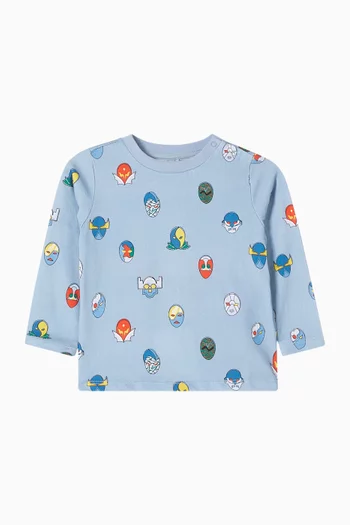 Superhero Print T-Shirt in Cotton