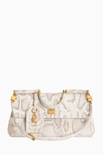 Medium My Sicily Top-handle Bag in Nubuck Python