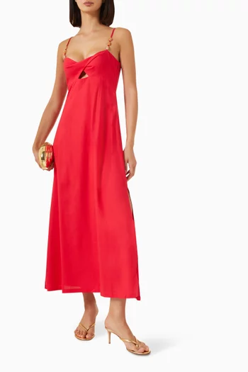 Rhodes Twist-front Dress in Cotton Blend