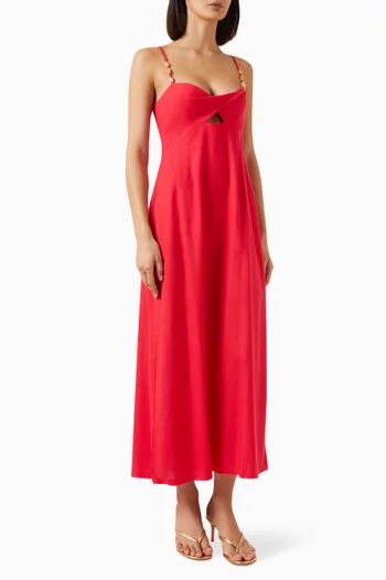 Rhodes Twist-front Dress in Cotton Blend
