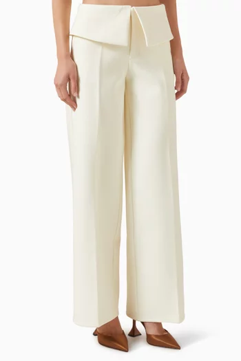Structured Fold-waist Pants