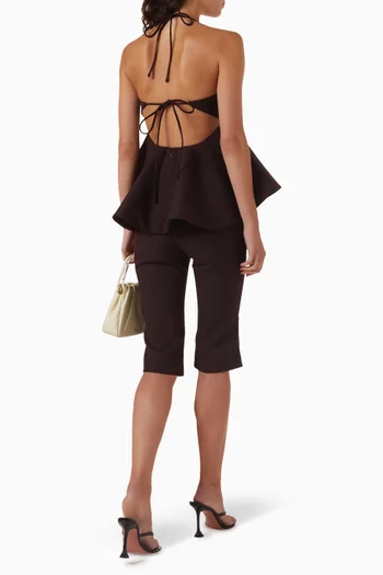 Tailored Peplum Bandeau Top