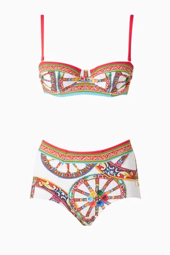 Carretto-print Balconette Bikini Set