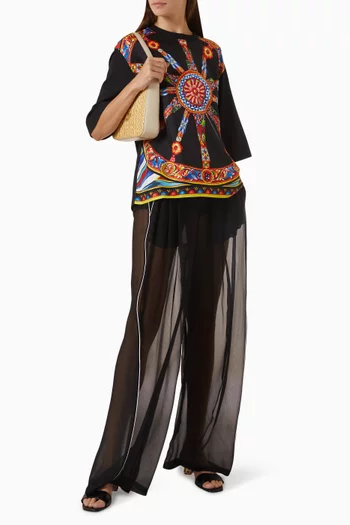 Carretto-print T-shirt in Cotton