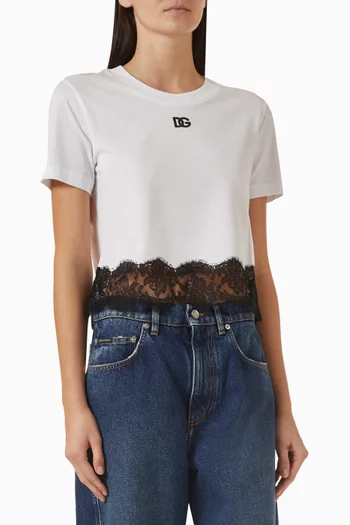 T-shirt with Lace in Jersey