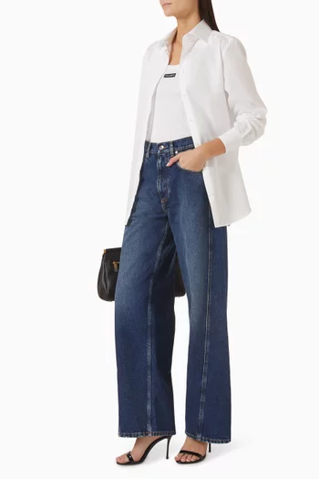 Button-up Shirt in Cotton Poplin