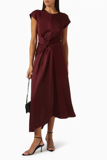 Aria Midi Dress in Crepe Satin
