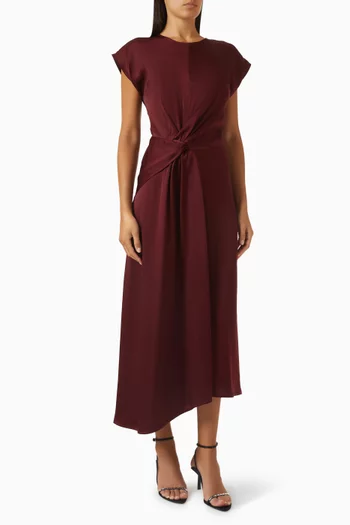 Aria Midi Dress in Crepe Satin
