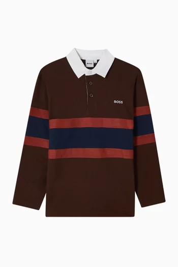 Striped Polo Shirt in Cotton Jersey