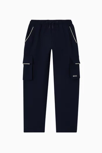 Elastic-waist Sweatpants in Twill