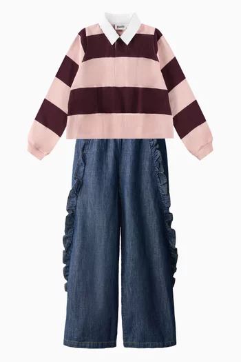 Rozalia Stripe Polo Sweatshirt