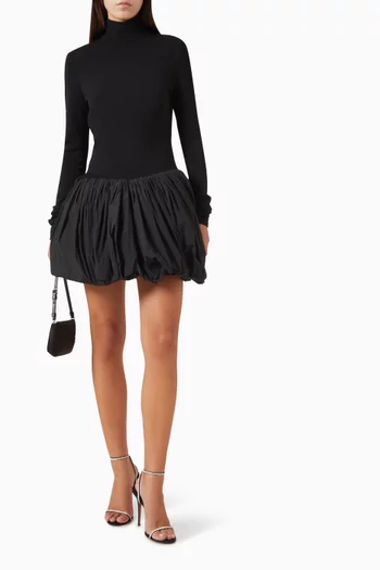 Bubble Skirt Turtleneck Mini Dress