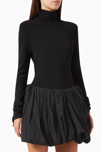 Bubble Skirt Turtleneck Mini Dress